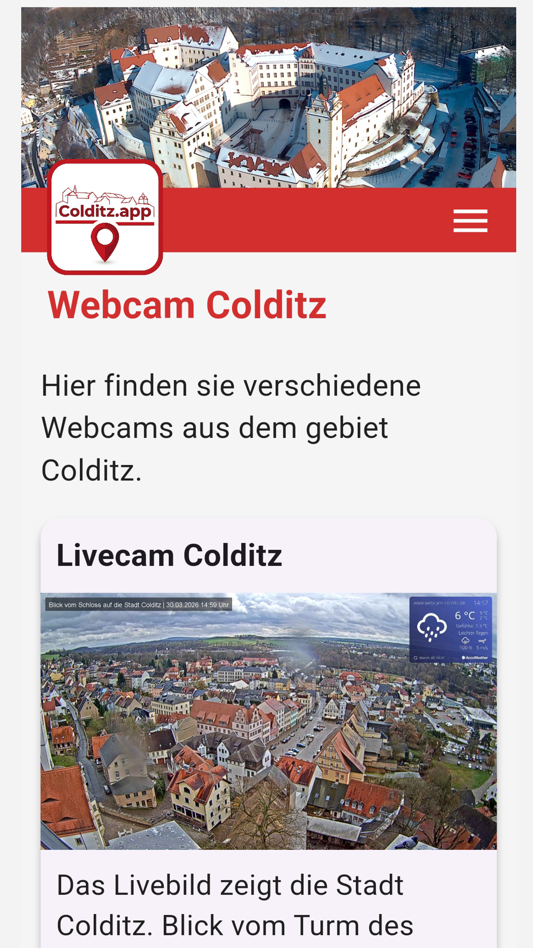 Live Webcam Colditz Marktplatz